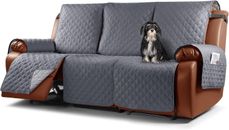 Cubierta de sofá reclinable de 3 plazas acolchada para protección de mascotas y niños