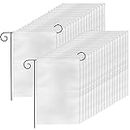 DEAYOU 36 Pack Garden Flags, White Lawn Flags Banners for Outdoor, Courtyard, Party, Home, School