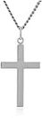 Amazon Collection Croce da uomo in argento sterling massiccio lucido con scritta "Preghiera del Signore" e catena in acciaio inox, 61 cm