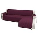Easy-Going Sofa Slipcover L Shape Sofa Cover Sectional Couch Cover Chaise Lounge Slip Cover Reversible Sofa Cover Furniture Protector Cover for Pets Kids Children Dog Cat (Large,Wine/Wine)