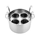 UTOYA Stainess Steel Pasta Cooker W/Inserts, Cookware Stockpot With Divider And Colander Strainer, Heavy Duty Induction Pot, Induction, Ceramic, Glass And Halogen Cooktops Compatible (Color : 4 Hole