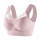 Full Coverage Tank Bra,Wireless Sports Bras for Women High Support Stretchy Strap Everyday Bras Anti Sagging Yoga Sports Bras Prime Big Deal Days Discount Everyday Bras Pink