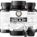 Shilajit Capsules 6000mg - 67% Fulvic Acid - 100% Pure Himalayan Organic Shilajit - 85+ Trace Minerals - with Black Pepper - Energy, Performance & Immune Health - 60 Veggie Caps