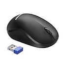 TECKNET Wireless Mouse for Laptop, 2.4GHz USB Mini Computer Mice, 1200 DPI Optical Small Portable Cordless Mouse Compatible with PC, Mac and Linux, 18 Months Battery Life (Black)