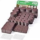 Felt Furniture Pads, 258 Pack, Self Adhesive Hardwood Floor Protectors, Easy Furniture Sliders for Chairs, Table, Bed... 222 Pcs Thick Pads + 36 Pcs Cabinet Bumpers