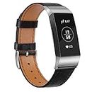 Leather Bands for Fitbit Charge 4 Band and Fitbit Charge 3 Band for Men Women, Soft Genuine Leather Bands Replacement Straps for Fitbit Charge 4,Fitbit Charge 3