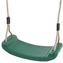 Garden Games Children’s Swing Seat with Safety Grip and Adjustable Weatherproof Ropes for Swing Sets (Green)