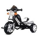 Kidsmate Turbo Bike Pedal Tricycle for Kids | Musical Horn & Lights | Ages 3-6 | Black-White