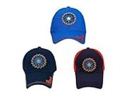 Cap Combo Pack of 3 Baseball Caps for Men and Women Stylish Unisex Cotton Caps Men for All Sports Football Cricket Running Dating Gifts Hat for Boys and Girls (Blue Navy Blue RED (IND))
