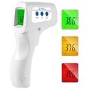 ByFloProducts, Forehead Thermometer, Non Touch Digital Thermometer for Adult and Baby, Infrared Temperature Gun, Temperature Memory, Fast and Accurate Reading with Backlight LCD Screen