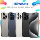 New 2024 Unlocked i15 Pro Max Smartphone 7.3" 4G 5G Android Dual SIM Cell Phones