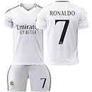 Youth Kids Soccer Jersey Boys Jersey Kit Football Suit Soccer Jersey Shorts Set Fans Gift Tshirt (R-7, 8-9 Y)