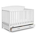 Graco Benton 5-in-1 Convertible Crib with Drawer (White) - GREENGUARD Gold Certified, Undercrib Storage Drawer, Converts to Toddler Bed, Daybed, and Full-Size Bed