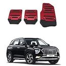 Oshotto 3 Pcs Non-Slip Manual CS-373 Car Pedals Kit Sports Pad Covers Set Compatible with Hyundai Creta 2020-2023 (Red)