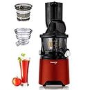Kuvings Evo810 Red Professional Cold Press Whole Slow Juicer, World'S Only Juicer With Patented Rubber & Silicon-Free Technology, All-In-1 Fruit & Vegetable Juicer (Evo810 Red) - 240 Watts