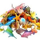 Funcorn Toys Ocean Sea Animal, 52 Pack Assorted Mini Vinyl Plastic Animal Toy Set, Realistic Under The Sea Life Figure Bath Toy for Child Educational Party Cake Cupcake Topper,Valentines Day Gift