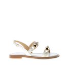 MICHAEL KORS women shoes Wren Flat white leather sandal maxi golden metal studs