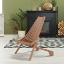 Outdoor Wooden Folding Chair Wood Lounge Chair for Patio Porch Poolside Garden