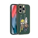 A.S. PLATINUM Luxury Electroplated Chrome Embroidery Leather Case| Full Camera Protection | Raised Edges | Super Soft Side TPU | for Apple iPhone 14 Pro 6.1 inch Back Cover Case - Pattern 5