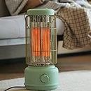 Portable Electric Heater, Retro Far Infrared Carbon Fan Heaters, 600W Space Radiator, 2S Fast Heat, Low Noise for Home Office