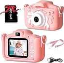 CADDLE & TOES Kids Camera Toys for 4+ 6 7 8 9 10 11 12 Year Old Boys/Girls, Kids Digital Camera 1080P HD for Toddler with Video, Christmas Birthday Gifts for Kids,Camera for Kids (Pink-Unicorn)