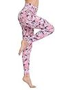 FLYILY Mallas Deportivas Mujer Pantalones impreso Leggings Deportes para Running Yoga Fitness Gym(5-Pink,L)