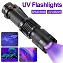 UV Flashlight LED Torch Ultraviolet light blacklight black mini Torch Zoom NEW