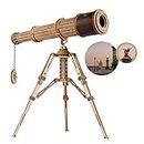 ROBOTIME Wooden Model Kits for Adult 3D telescope Puzzle to Build Your Own Laser Cut Jigsaw Building Construction
