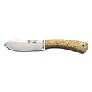 Joker "Nessmuk" CL136 Hunting Knife, Birch Handle, 11cm/4.3in Sandvik 14C28N Blade with Flat Grinding, Brown Leather Sheath, Fishing, Hunting, Camping and Hiking Tool