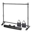 EMART 8 x 8 ft/2.4x2.4M Adjustable Telescopic Tube Backdrop Banner Stand, Heavy Duty Step and Repeat Background Stand Kit for Photography Backdrop and Trade Show Display