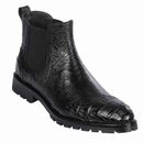 LOMBARDY Caiman Belly & Smooth Ostrich Black Chelsea Boots (9.5-EE)