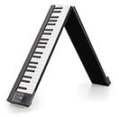 FunKey KP-88II Klapp-Piano - Keyboard zum Zusammenklappen - 88 Tasten in Standardgröße mit Anschlagdynamik - 1100 mAh-Akku - Lautsprecher - Inkl. Tasche, Netzteil & Sustain-Pedal - Schwarz