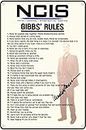 TV Show NCIS Gibbs Rules Leroy Jethro Gibbs Cast Signature Tin Metal Sign Wall Decor Funny Decoration for Home Kitchen Bar Room Garage Vintage Retro Poster Plaque 12x16 Inch