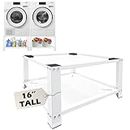 Laundry Pedestal 16.1" Height Universal Fit 700lbs Capacity, Washing Machine Base Stand Dryer Base Platform Heavy Duty with 28.1" Wide, Newest Model, White