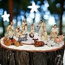 KariGhar® 15 pcs Nativity Set | Crib Set Perfect for Christmas Gifting|Decor ( Pack - Mary,Joseph,Baby Jesus, Angel, 3 Wise Men,Shepherd, 7 Animals (8 Inch (White))