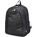 Black Glitter NGIL Canvas School Backpack