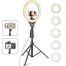 UBeesize 12'' Selfie Ring Light with 62’’ Tripod Stand for Video Recording, Live Streaming(YouTube, Instagram, TIK Tok), Compatible with Phones, Cameras and Webcams
