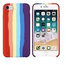 REALCASE Rainbow Liquid Silicone Back Cover for Apple iPhone SE (3rd Generation) / iPhone SE 2020 / iPhone 8 / iPhone 7 (S-Multicolor)