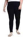 TREND LEVEL Women's Cotton Lycra Plus Size Ankle Length Legginh (5XL, Black)