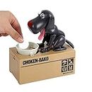 Novelty Cute Eating Coins Hungry Dog Piggy Coin Bank Doggy Saving Money Box Munching Toy Adults Kids Brithday Gift (Black)(Black)