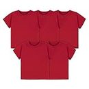 Gerber Baby Toddler 5-Pack Solid Short Sleeve T-Shirts Jersey 160 GSM, Red, 5T
