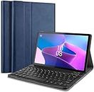 HOM 3 Fold Wireless Bluetooth Keyboard with Detachable Tablet Case Cover for Lenovo Tab M10 FHD 3rd Gen 10.1 inch - Blue