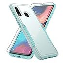 Asuwish Phone Case for Samsung Galaxy A20 A30 with Tempered Glass Screen Protector Cover and Slim Thin Hybrid Full Body Protective Cell Accessories Glaxay M10s A 30 Gaxaly 20A SM A205G Women Men Green