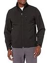 Amazon Essentials Men's Water-Resistant Softshell Jacket, Black, Medium