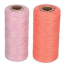 GLOGLOW Embroidery Machine Thread, 2Pcs, 250 Meters Loom Warp Thread 8/4 Warp Yarn Weaving Carpe Ture Cotton Spinning for Weaving: Carpet, Tapestry, Rug, Blanket (Pink + Watermelon Red)