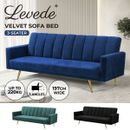 Levede Sofa Bed Convertible Velvet Lounge Recliner Couch Sleeper 3 Seater