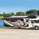 Awnlux Black Motorized Modular Retractable RV Awning Full Set Assemblies for RV, 5th Wheel, Travel Trailers, Toy Haulers, and Motorhome - RV Trailer Awning for Home or Camper - 20x8 Ft - Black Fade