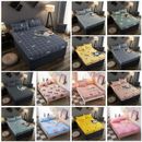 Printed Fitted Sheet Set Bedsheets Pillowcases With Elastic Band Cover Mattress