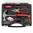 AGARO Hand Tool Kit (12 Pieces), Home Use,DIY, Red & Black
