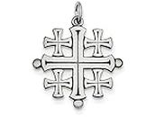 FJC Finejewelers Sterling Silver Antiqued Jerusalem Cross Pendant Necklace Chain Included